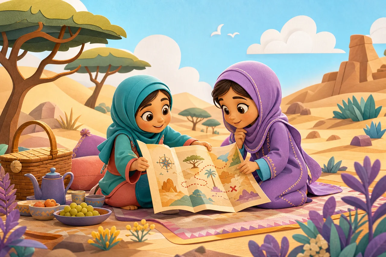 غلاف قصة مها والخريطة المفقودة